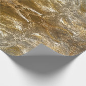  goud in reliëf Floral Motif White Glitter Cadeaupapier (Hoek)