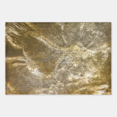  goud in reliëf Floral Motif White Glitter Inpakpapier Vel (Voorkant 3)