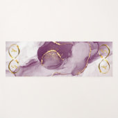 Goud Infinity Initiaal Monogram op paarse en goude Yogamat (Voorkant (horizontaal))