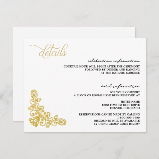  goud informatiekaartje (Voorkant / Achterkant)