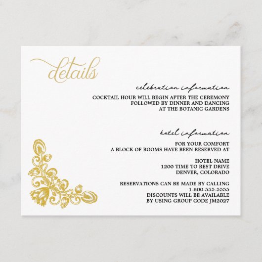  goud informatiekaartje (Voorkant)