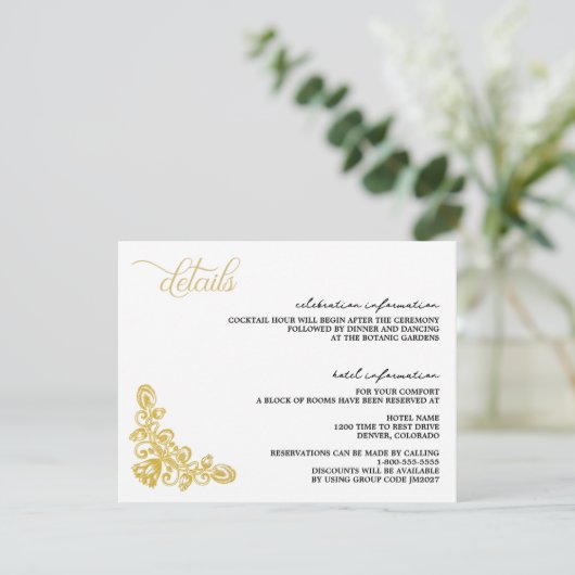 goud informatiekaartje (Staand voorkant)