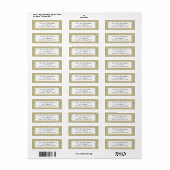 Goud ingelijst Custom Return Adres Label 2 (Full Sheet)