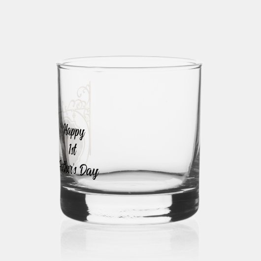 Goud ingelijste foto 1e Vaderdag Whisky Glas (Links)