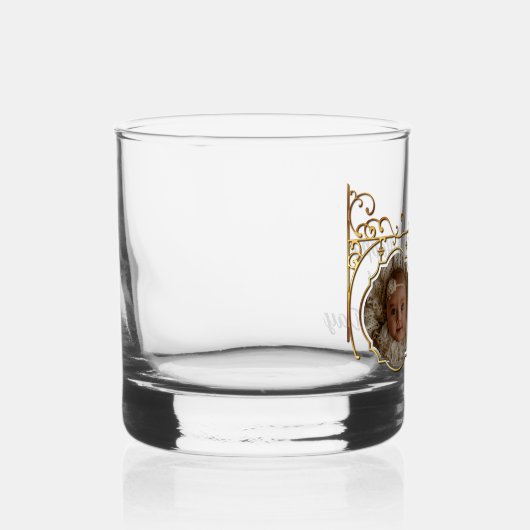 Goud ingelijste foto 1e Vaderdag Whisky Glas (Rechts)