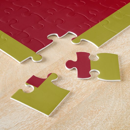 Goud ingelijste romantische rode roos verjaardag legpuzzel (Zijkant)