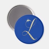 Goud Initiaal L Magneet (Voorkant / Achterkant)