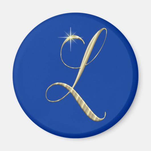 Goud Initiaal L Magneet (Voorkant)