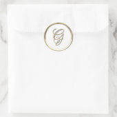Goud Initiaal Monogram G Manuscript Enige Kleur Ronde Sticker (Tas)