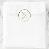 Goud Initiaal Monogram I Manuscript Elke kleur Ronde Sticker (Tas)