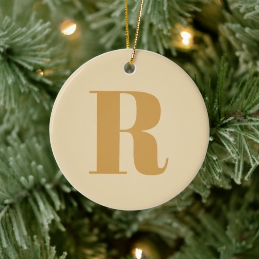 Goud Initiaal | Monogram Modern Letter Stijlvol Keramisch Ornament (Boom)