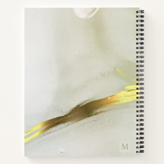 Goud inkt monogram abstracte thuiskantoor school  notitieboek (Achterkant)