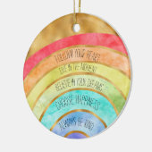 Goud Inspirerend Citaat Regenboog gepersonaliseerd Keramisch Ornament (Links)