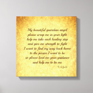 Goud inspirerend Engel herstel gedicht kunst Canvas Afdruk
