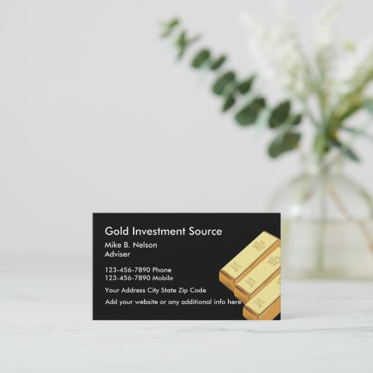 Goud-investeringsgoederen Visitekaartje (Staand voorkant)