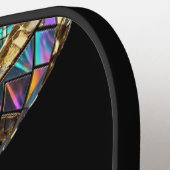 Goud & Iriserende Parel Luxe Wetenschappelijk Ontw Pickleball Paddle (Links Detail)