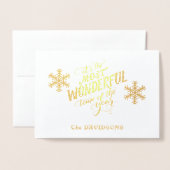 Goud IS DE MOOISTE TIJD VAN HET JAAR Folie Kaarten (Voorkant met envelop)