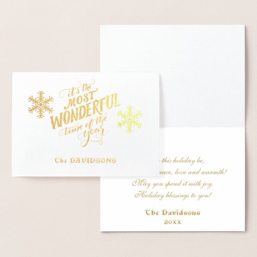 Goud IS DE MOOISTE TIJD VAN HET JAAR Folie Kaarten (Display)