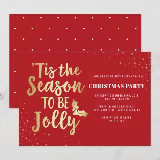 Goud is het seizoen om vrolijk te zijn | Kerstfees Kaart (Voorkant / Achterkant)