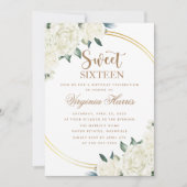 Goud Ivoor Bloemen Zoet Zestien 16 Verjaardag Kaart (Voorkant)