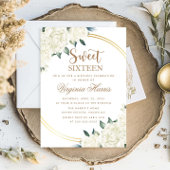 Goud Ivoor Bloemen Zoet Zestien 16 Verjaardag Kaart