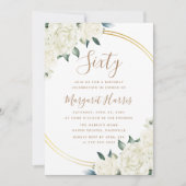 Goud Ivoor Bloemengroen 60e verjaardag Kaart (Voorkant)