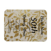 Goud Ivoor Botanische 50e Verjaardag 2.0 Magneet (Horizontaal)