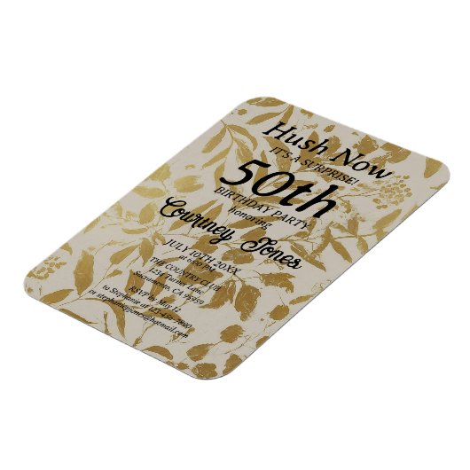 Goud Ivoor Botanische 50e Verjaardag 2.0 Magneet (Linkerzijde)