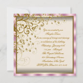 Goud Ivoor Dames Roze Goud Crème Verjaardag Kaart (Achterkant)