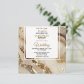 *~*GOUD IVOOR GOUD Agaat RSVP AR66 QR Bruiloft Kaart (Staand voorkant)