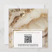 *~*GOUD IVOOR GOUD Agaat RSVP AR66 QR Bruiloft Kaart (Achterkant)