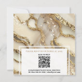 *~*GOUD IVOOR GOUD Marmer RSVP AR66 QR Bruiloft Kaart (Achterkant)