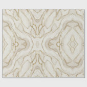 Goud & Ivoor Marmer Cadeaupapier (Vlak)