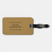 Goud Ivoor Monogram Script Naam Alleen Telefoon Bagagelabel (Achterkant horizontaal)
