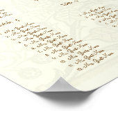 Goud Ivoor  Pauw Tortelduifjes 12 Tafels Poster (Hoek)