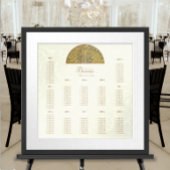 Goud Ivoor  Pauw Tortelduifjes 12 Tafels Poster