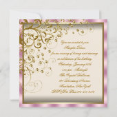 Goud Ivoor Vrouw Roze Goud Crème Verjaardag Kaart (Achterkant)