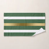 Goud jager-groen en witte strepen bad handdoek (Handdoek)