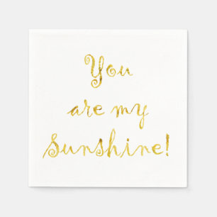 Goud Je bent mijn Sunshine Quote Faux Folie Metall Servetten