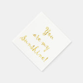 Goud Je bent mijn Sunshine Quote Faux Folie Metall Servetten (Hoek)