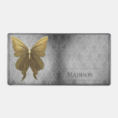 Goud Jeweled Butterfly Damask Bureaumat (Voorkant)