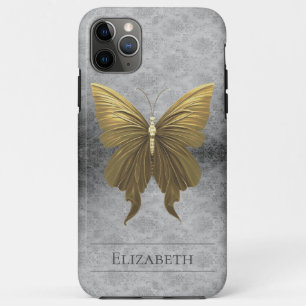 Goud Jeweled Butterfly Damask Case-Mate iPhone Case