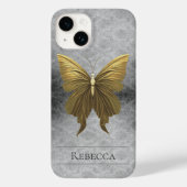 Goud Jeweled Butterfly Damask Case-Mate iPhone Case (Achterkant)