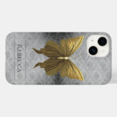 Goud Jeweled Butterfly Damask Case-Mate iPhone Case (Achterkant (horizontaal))