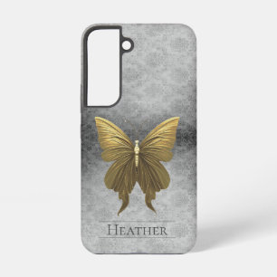 Goud Jeweled Butterfly Damask Samsung Galaxy Hoesje