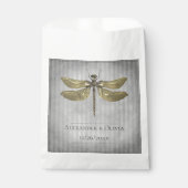 Goud Jeweled Dragonfly Bruiloft Bedankzakje (Voorkant)