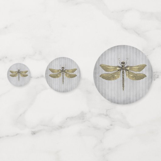 Goud Jeweled Dragonfly Bruiloft Confetti (Achterkanten)