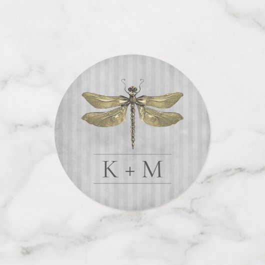 Goud Jeweled Dragonfly Bruiloft Confetti (Kleine voorkant)