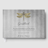 Goud Jeweled Dragonfly Bruiloft Gastenboek (Voorkant)