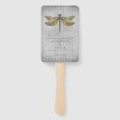 Goud Jeweled Dragonfly bruiloft gunst Handwaaier (Achterkant)